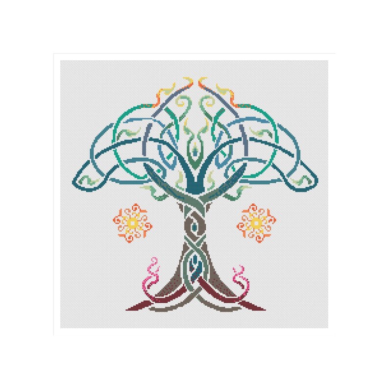 Life Tree Cross Stitch, Magic Cross Stitch, Celtic Cross Stitch, Cross ...