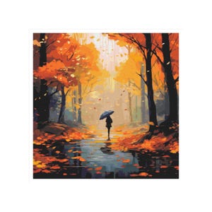 Autumn cross stitch, forest pattern, cross stitch, landscape, autumn, pattern, park, cross stitch, fall pattern, woman, path, rain, autumn