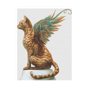 Cat cross stitch, cat pattern, cross stitch pattern, pattern keeper, Sphinx, Egyptian cat, cat pattern, sphinx cross stitch, fantastic cat