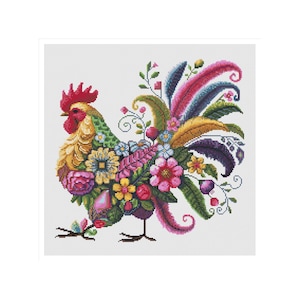 Cross stitch chickens, chicken cross stitch, rooster cross stitch, hen cross stitch, farm cross stitch, chick pattern, hen cross stitch hen