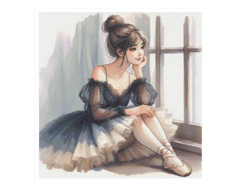 Punto croce danza, punto croce ballerina, punto croce bambina, schema balletto, punto croce bambina, raccoglitore di schemi, schema balletto