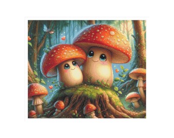 Fantasy cross stitch, cross stitch mushrooms, cross stitch forest, cross stitch mushrooms, cross stitch, mushroom pattern, fantasy pattern