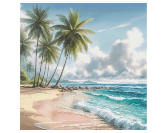 Cross stitch beach pattern, sea cross stitch, maritime cross stitch, paradise cross stitch, beach cross stitch, pattern keeper, sea pattern