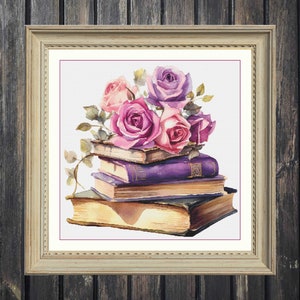 Roses cross stitch, cross stitch flowers, floral cross stitch, cross stitch books, cross stitch book, romantic cross stitch