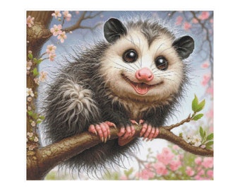 Possum cross stitch, cross stitch chucha, cross stitch pattern, opossum pattern, funny cross stitch, cross stitch rat, pattern keeper