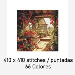 Cross stitch house, strawberries pattern, cross stitch home, cross stitch strawberries, cross stitch house, cross stitch strawberries image 2
