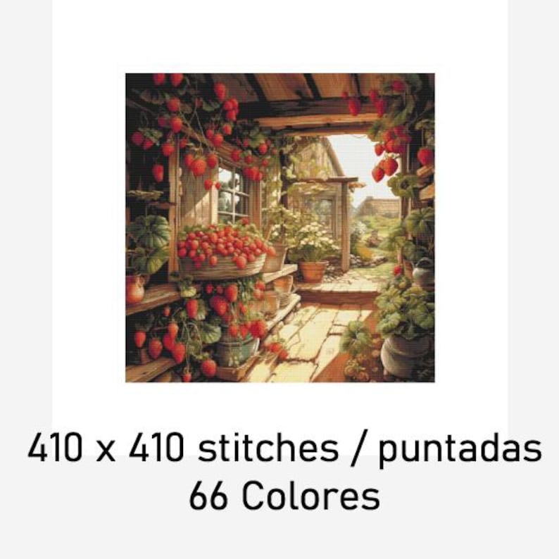 Cross stitch house, strawberries pattern, cross stitch home, cross stitch strawberries, cross stitch house, cross stitch strawberries image 2