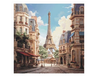 Paris cross stitch, Eiffel tower, pattern, Eiffel tower cross stitch, France cross stitch, Paris pattern, city cross stitch, Paris, France