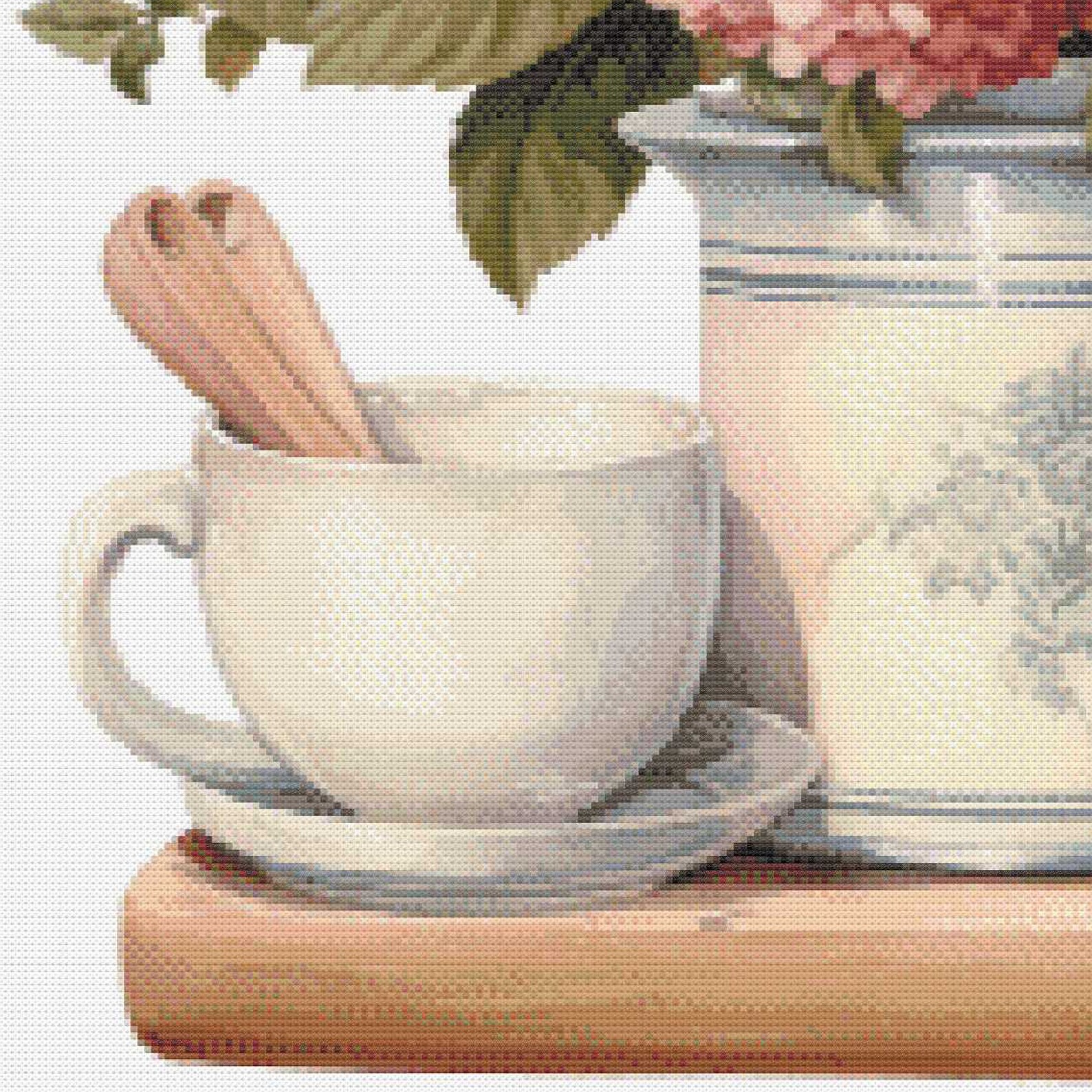 Cross Stitch House, Kitchen to Embroider, Cross Stitch Cupboard, Rustic