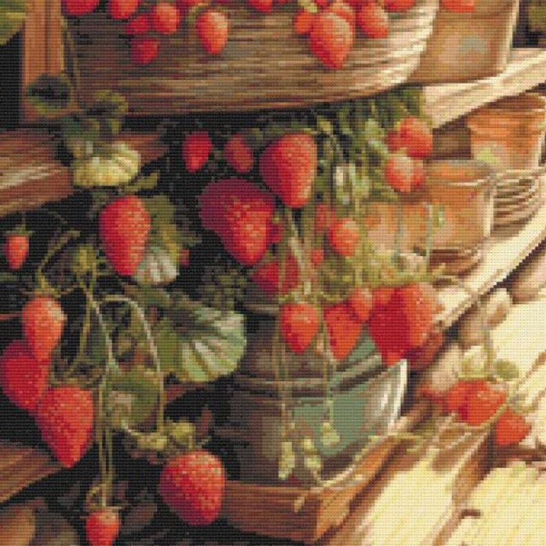 Cross stitch house, strawberries pattern, cross stitch home, cross stitch strawberries, cross stitch house, cross stitch strawberries image 4