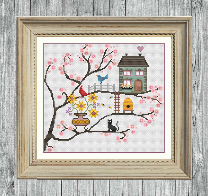 Cross Stitch Houses, Cross Stitch Garden, Cross Stitch House, Houses to
