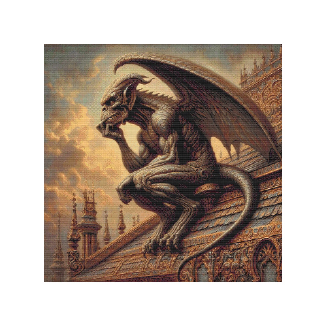 Gothic Cross Stitch Pattern, Gothic Pattern, Gargoyle Cross Stitch ...