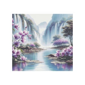 Paisaje lago punto de cruz, punto de cruz cascada, parque punto de cruz, paisaje punto de cruz, punto de cruz lago, pattern keeper, cascada