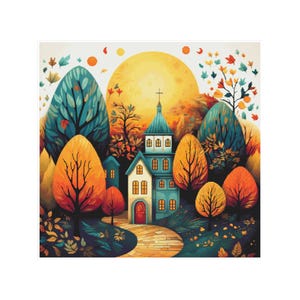 Cross stitch houses, cross stitch village, cross stitch village, autumn cross stitch, cross stitch houses, autumn pattern, village pattern