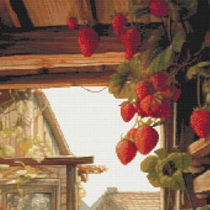 Cross stitch house, strawberries pattern, cross stitch home, cross stitch strawberries, cross stitch house, cross stitch strawberries image 7