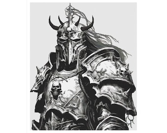 Knight cross stitch, medieval cross stitch, fantasy cross stitch, Knight in Armor, Fantasy Pattern, Hero Cross Stitch, medieval pattern