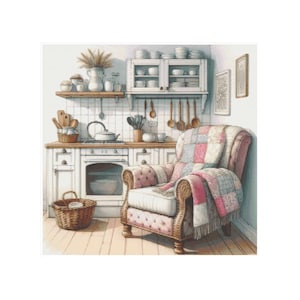 Cross stitch kitchen pattern, home cross stitch, pattern keeper, kitchen pattern, Country kitchen, rustic kitchen, cozy kitchen, pattern