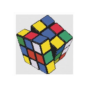Cubo rubik punto de cruz, cubo rubik patrón para punto de cruz, vintage punto de cruz, punto de cruz popart,  pop art punto de cruz retro