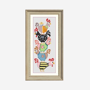 Cross stitch chicken, hen pattern, rooster cross stitch, hen cross stitch, farm cross stitch, pattern, keeper pattern, Chicken Cross Stitch