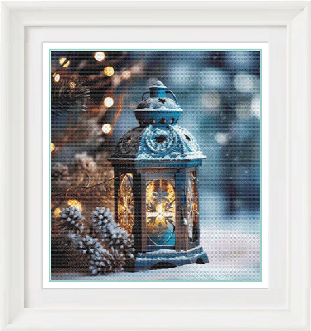 Christmas Cross Stitch Cross Stitch Lights Winter to Etsy