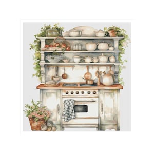 Kitchen pattern, rustic house, rustic kitchen, cross stitch, kitchen cross stitch, rustic cross stitch, rustic home, pattern keeper, pattern