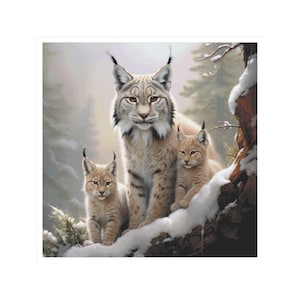 Cross stitch feline, cross stitch lynxes, cats to embroider, wild to embroider, lynx cross stitch, feline cross stitch, lynx pattern