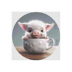 Little pig cross stitch, farm cross stitch, pig cross stitch, cross stitch pig, cross stitch little pig, cross stitch pattern, mug pattern