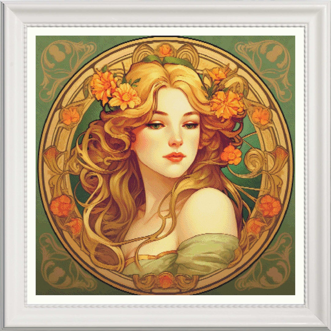 Woman Cross Stitch, Fairy to Embroider, Cross Stitch Goddess, Cross