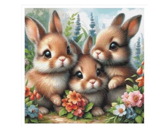 Kreuzstichmuster Hase, Hasenkreuzstich, Kaninchen-Kreuzstich, Frühlingsstickerei, Kreuzstichmuster, Musteraufbewahrung