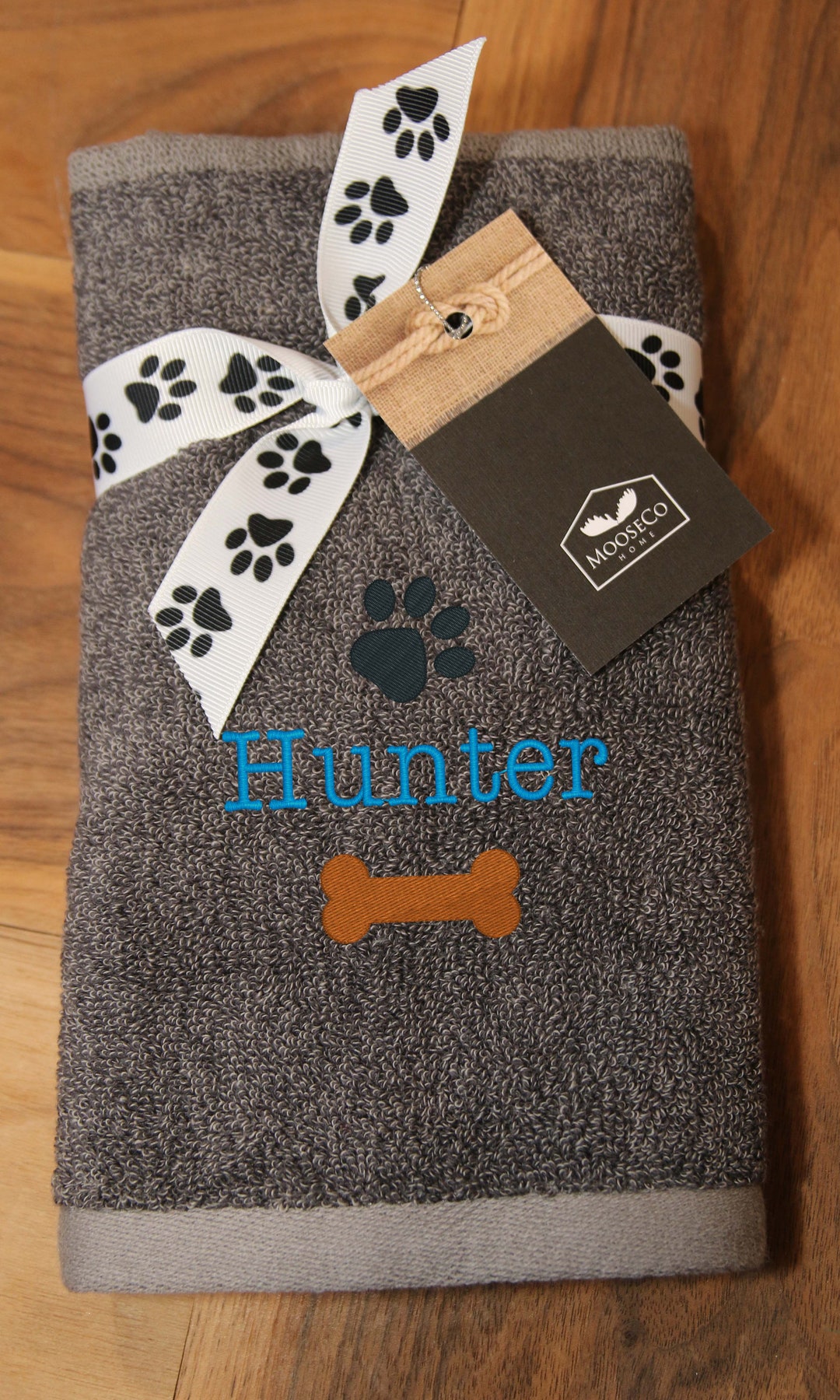 Embroidered Dog Paw Towel New Puppy Gift Custom Dog Towel Etsy