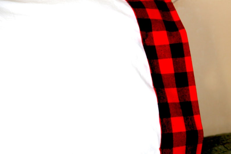 trimmed out with buffalo check cuff woodland Personalized Fox Pillowcase with Name for Toddler Child Cotton mountain theme lumberjack