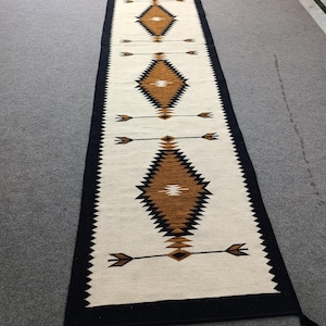 Home decoration rug, Brown and beige Long Navajo rug, Navajo runner rug, custom rug, stair Navajo rug, designer wool rug, hallway kilim rug