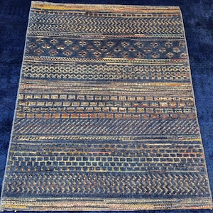 Grey knotted rug, Modern Gabba rug, Grey wool rug,  designer area rug, bedroom rug, hand knotted rug,  Multicolor rug, home designer rug