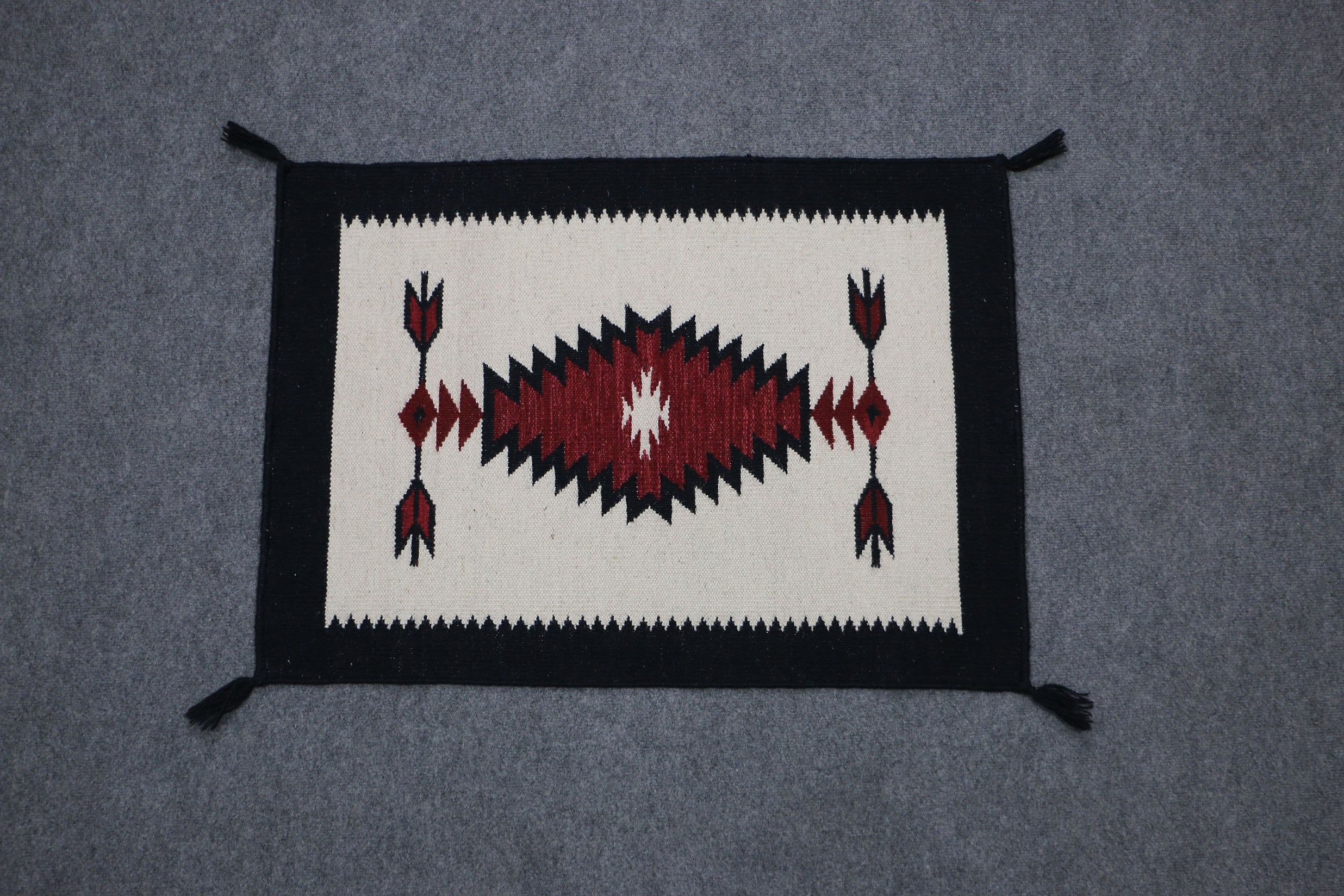 Red and White Navajo Rug, Beige Navajo Runner Rug, Rust Wool Runner Rug ...