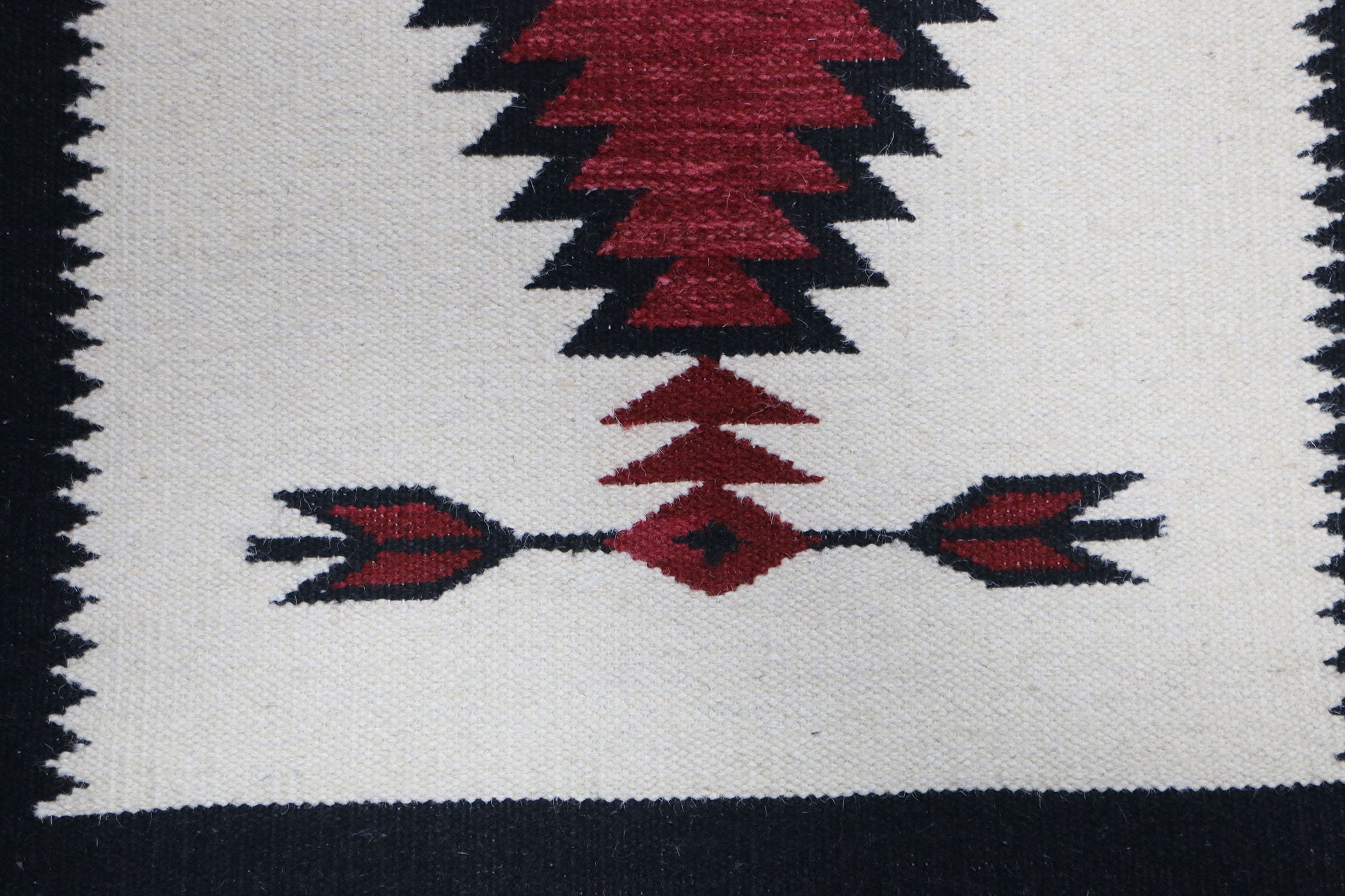 Red and White Navajo Rug, Beige Navajo Runner Rug, Rust Wool Runner Rug ...