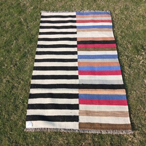 black and beige rug, multicolor runner rug, hallway rug runner, made to order rug, stair runner rug, Turkish rug runner, bohemian stair rug