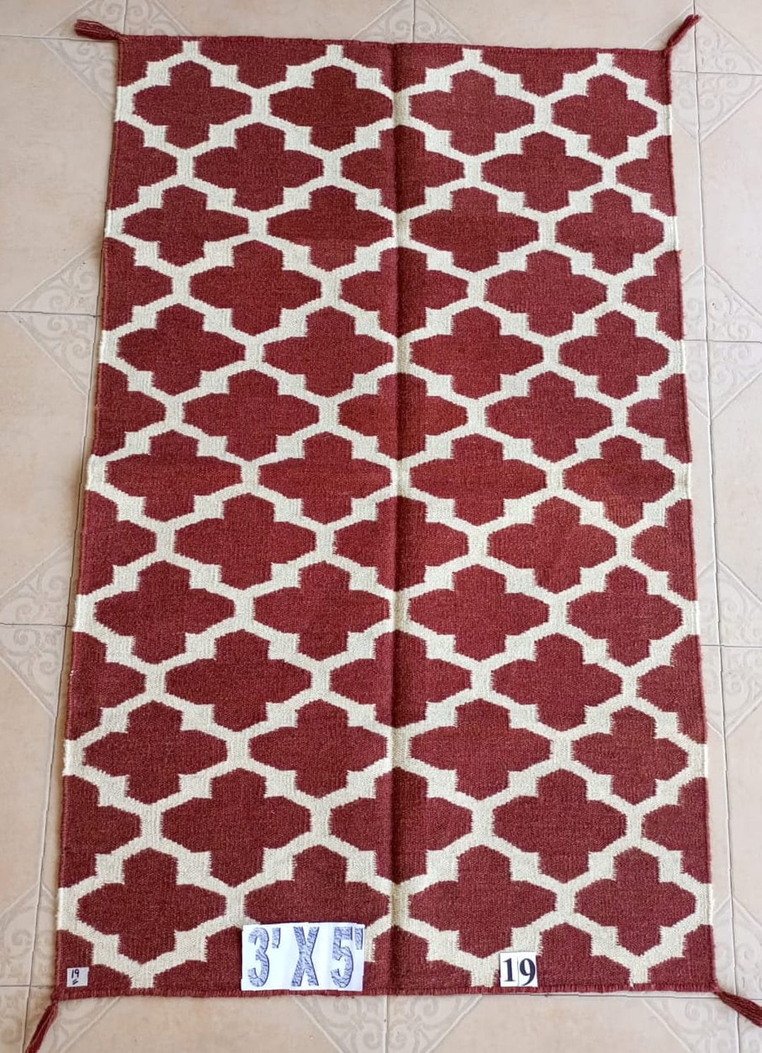 Rust and Beige Navajo Rug, Rustic Navajo Bedroom Rug, Custom Rug ...