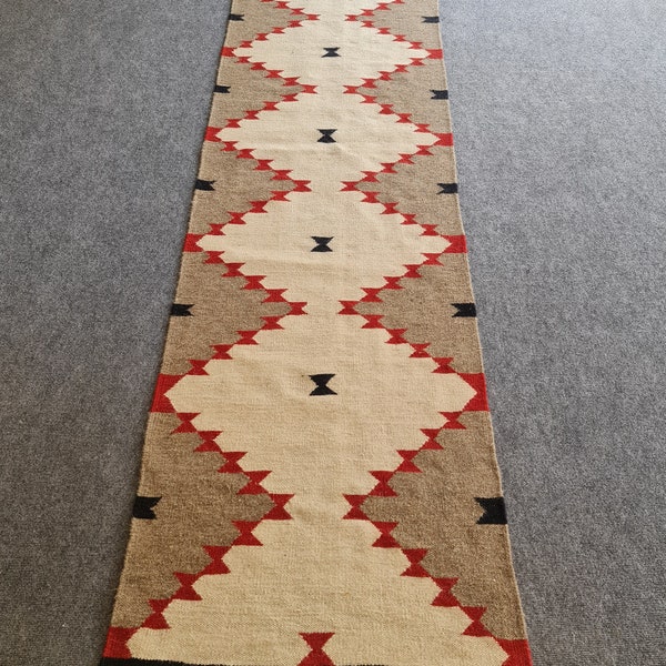 Navajo Teppich, Läufer, Kelim Teppich nach Maß, maßgefertigter Teppich, Teppich nach Maß, authentischer Navajo Teppich, Wollteppich