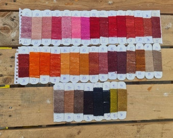 Wool shade card sample, wool colour chart for custom rug, colour combinations chart for made to order rug, 98 wool shade sample for kilims