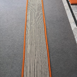 Black and White Kilim Runner Rug: Custom Hallway Stair Rug