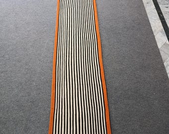 3x10 Runner rug, Black and white rug, stair rug runner, hallway rug, kilim rug, custom made rug, designer rug, extra , long runner rug,