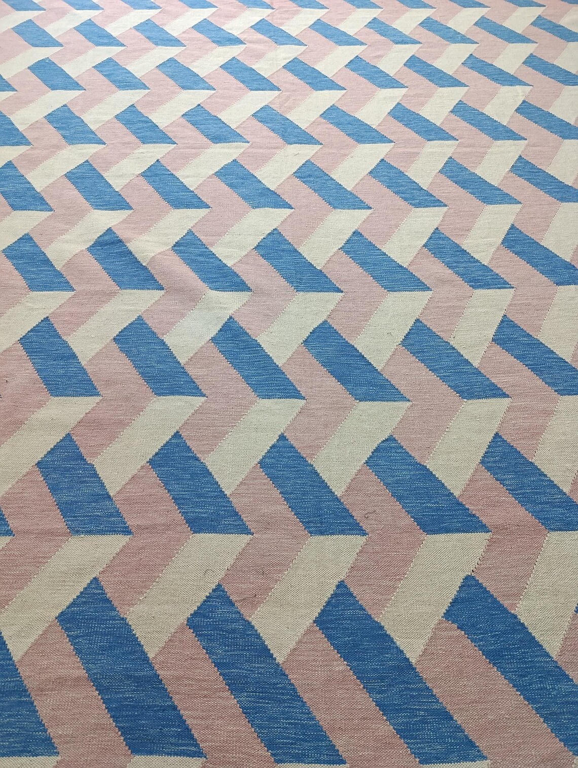 Geometric Design Rug, Blue and White Rug, 8x10 Rug, 9x12 Rug, 5x8 Rug