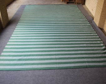 Striped Kilim Rug: Flat Weave Dhurrie Area Rug