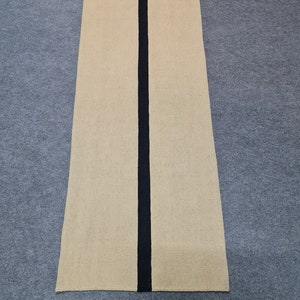 Runner rug, beige and black rug, minimalist rug runner, hallway rug, kilim rug, custom made rug, designer rug, bespoke runner rug multi size