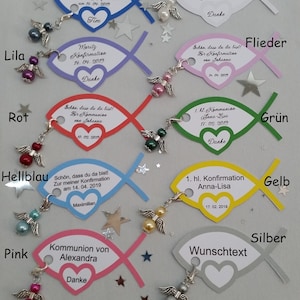 Communion, confirmation, guest gift, guardian angel, desired text, personalized, confirmation, Christian fish, ichthys