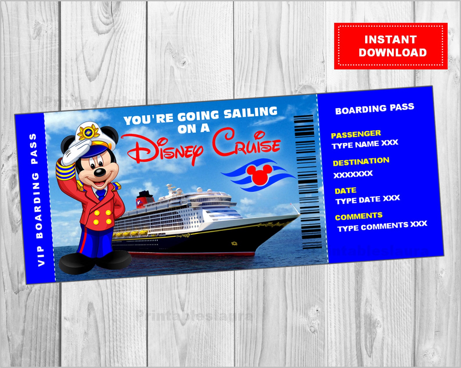 Printable Disney Ticket Template Free