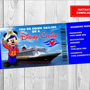 Boleto de crucero Tarjeta de embarque imprimible Archivo editable, Vacaciones de viaje sorpresa, Boleto de sobre, Personalizar, DESCARGA INSTANTÁNEA