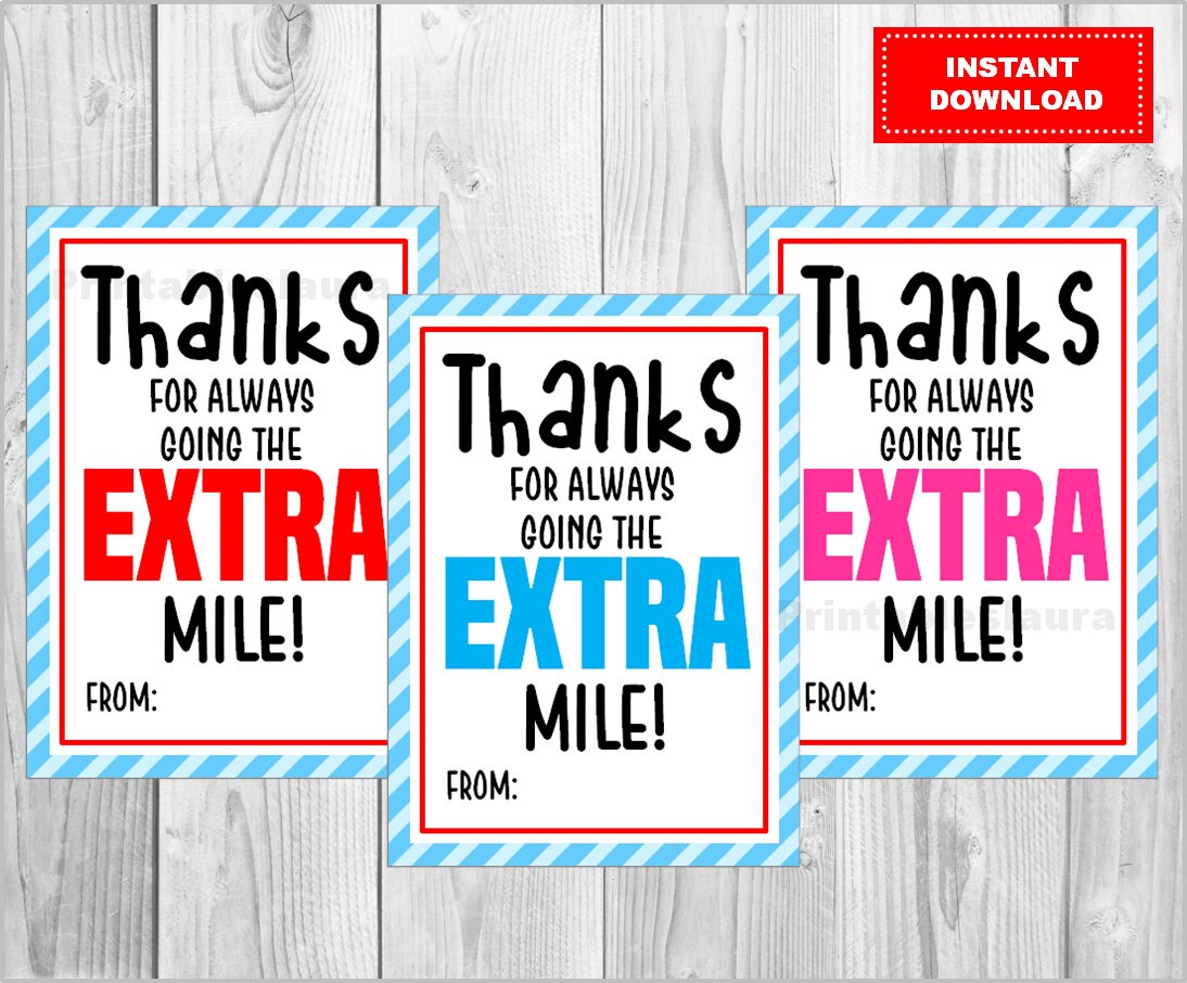 Thanks for going the EXTRA mile Tag Teacher Appreciation Gift Etsy