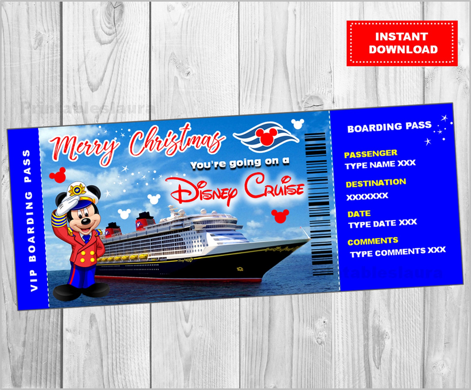 Disney Cruise Ticket Surprise Trip Christmas Gift Surprise Etsy