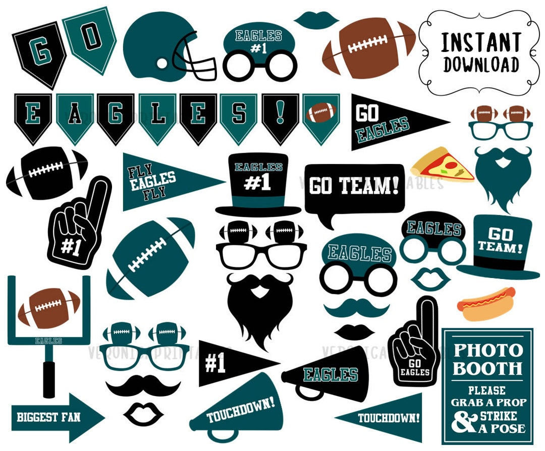 Eagles Football Photo Booth Props and Party Decorations - Etsy